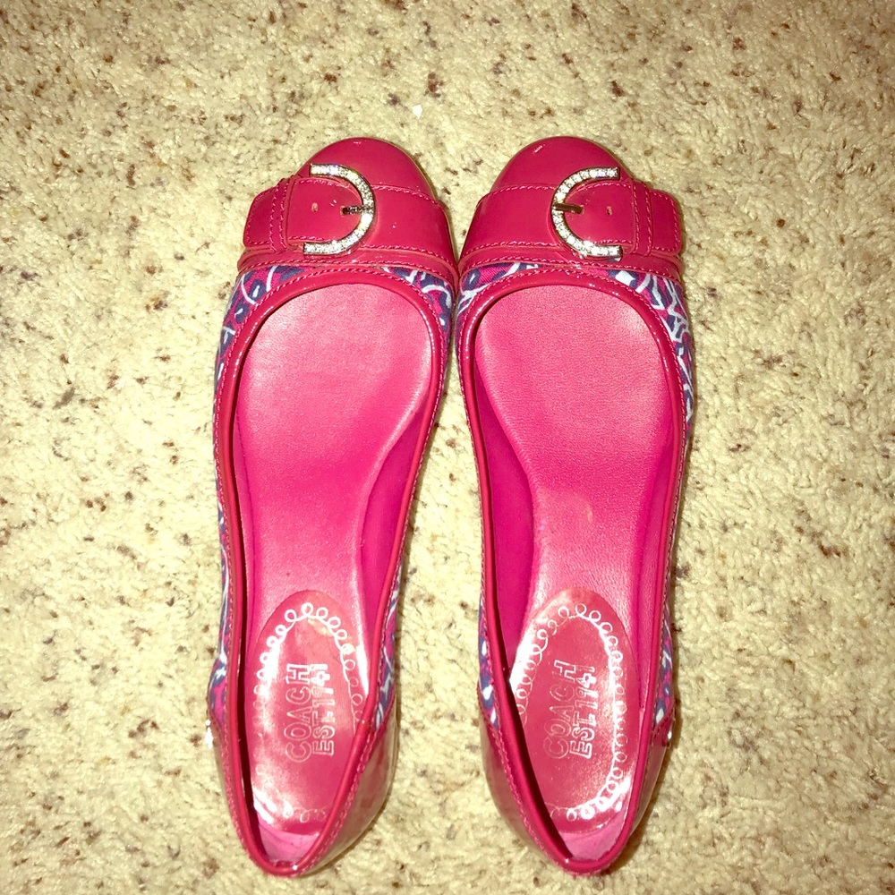 Coach Pink Ballet Flats Size 8